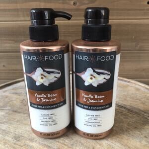 (2)Hair Food Vanilla Bean & Jasmine Hair Milk Conditioner Color Safe 10.1 oz ea.
